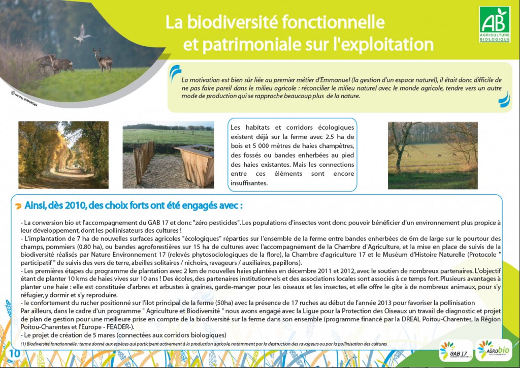 Fiche : la biodiversité fonctionnelle et patrimoniale de l'exploitation